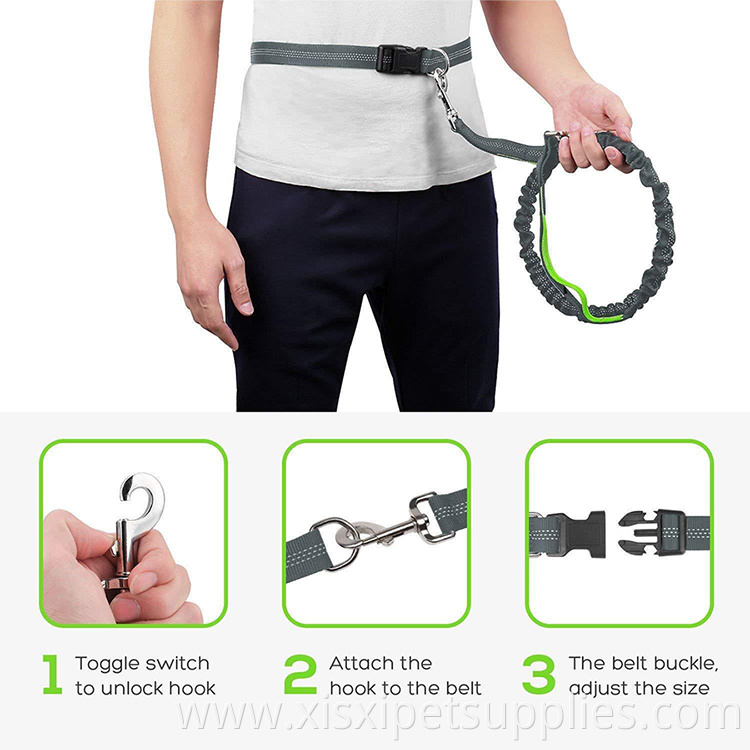 Adjustable Elastic Hands Free Dog Lead Walk Running Jogging Waist Belt Leash